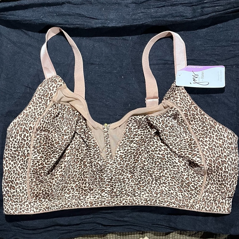 Hanes JMS Wire Free Bra in Leopard Print 463D